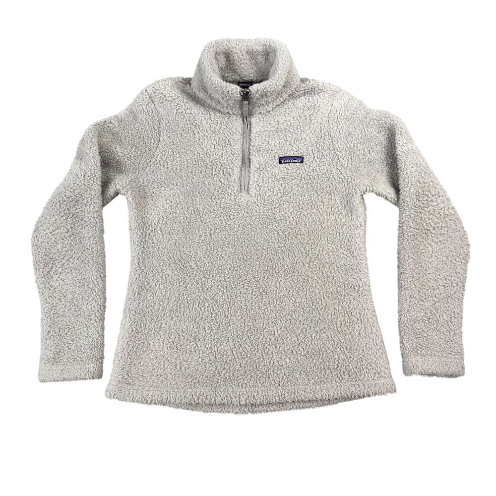Patagonia Los Gatos 1/4 Zip Pullover Women M Gray High Pile Fleece 25235